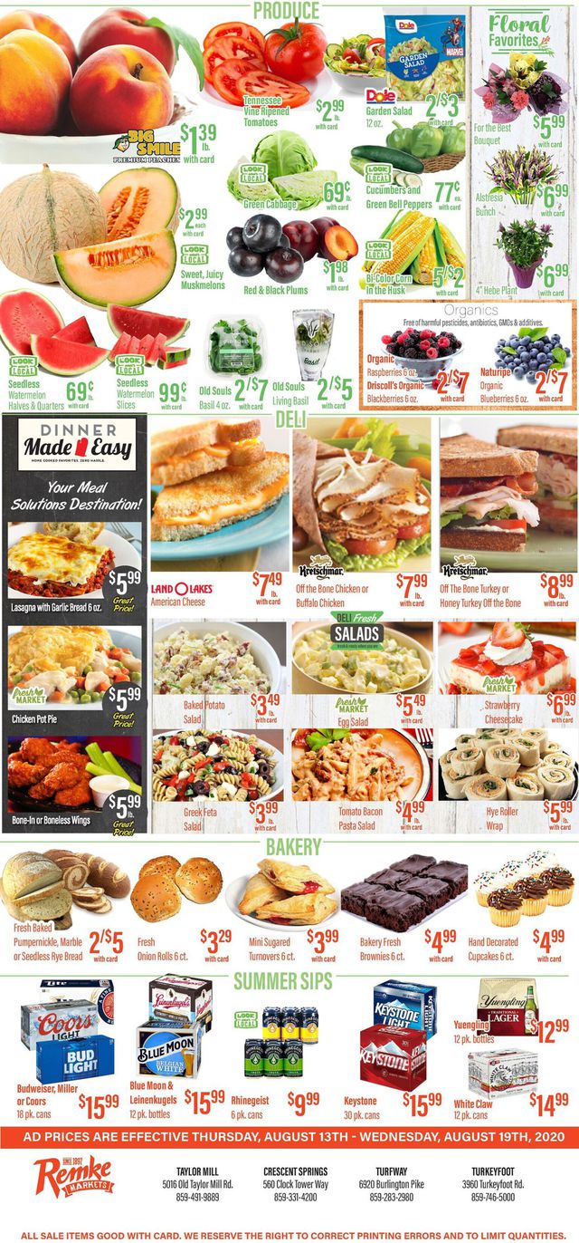 Remke Markets Ad from 08/13/2020