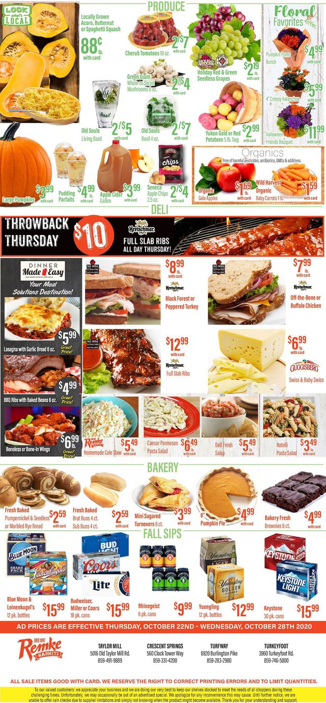 Remke Markets Ad from 10/22/2020