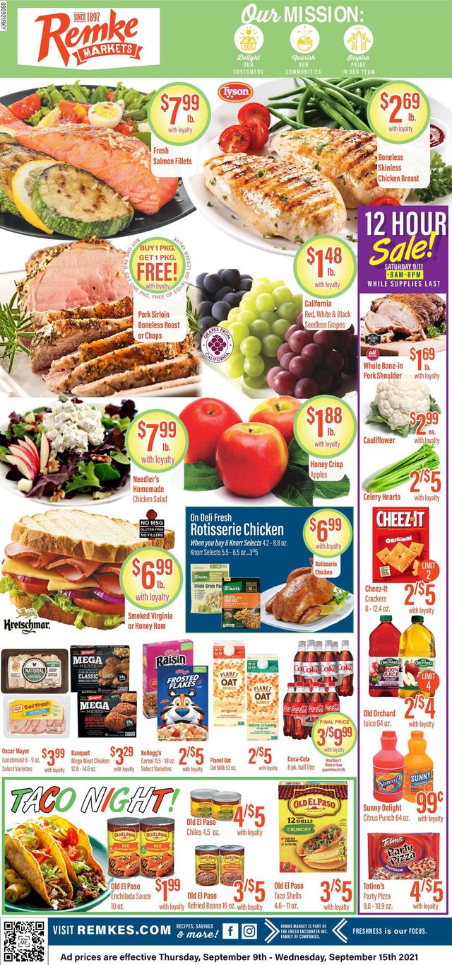 Remke Markets Ad from 09/09/2021