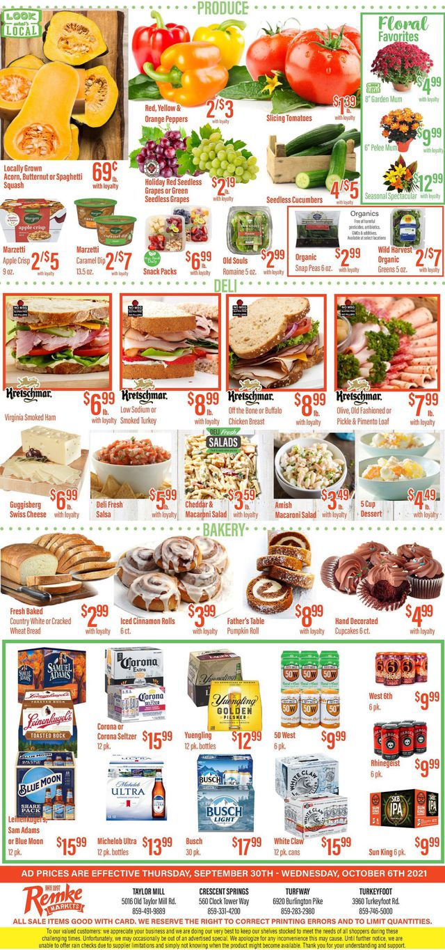 Remke Markets Ad from 09/30/2021