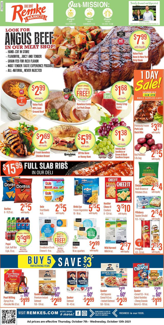 Remke Markets Ad from 10/07/2021