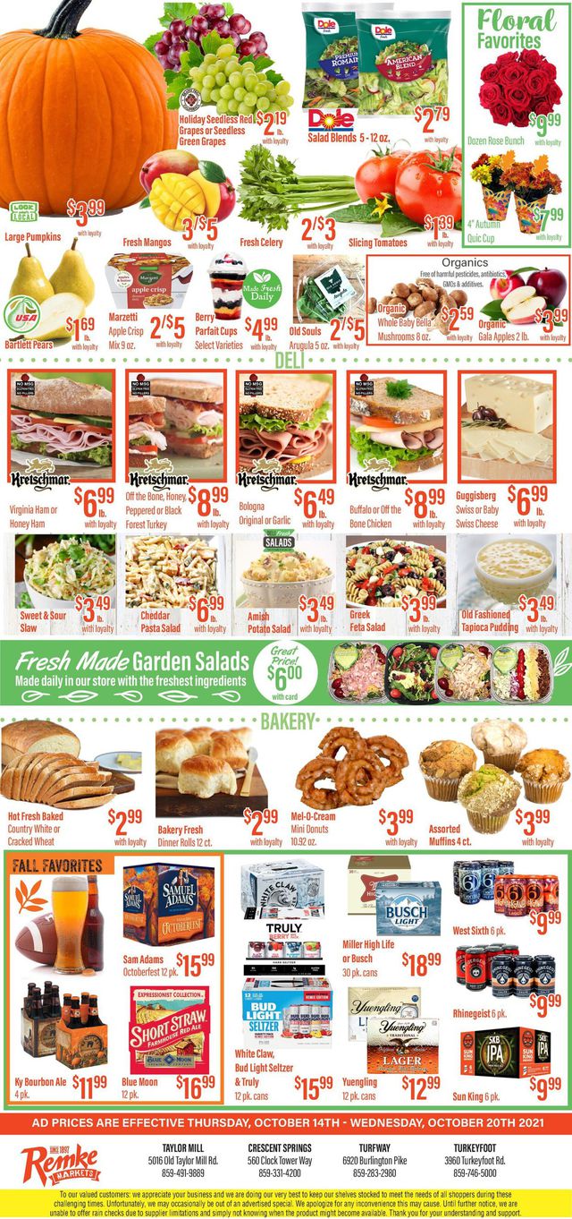 Remke Markets Ad from 10/14/2021