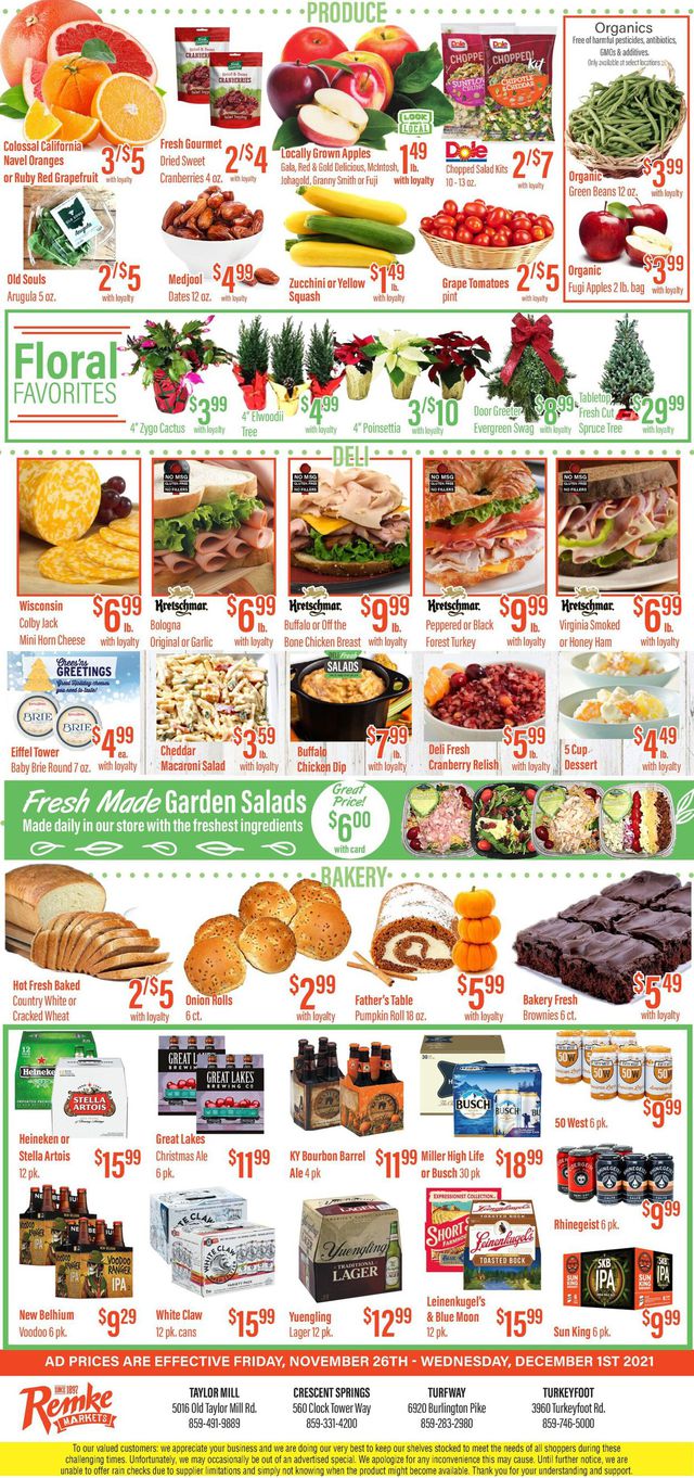 Remke Markets Ad from 11/26/2021