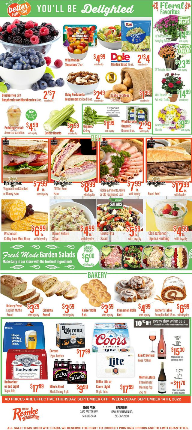 Remke Markets Ad from 09/08/2022