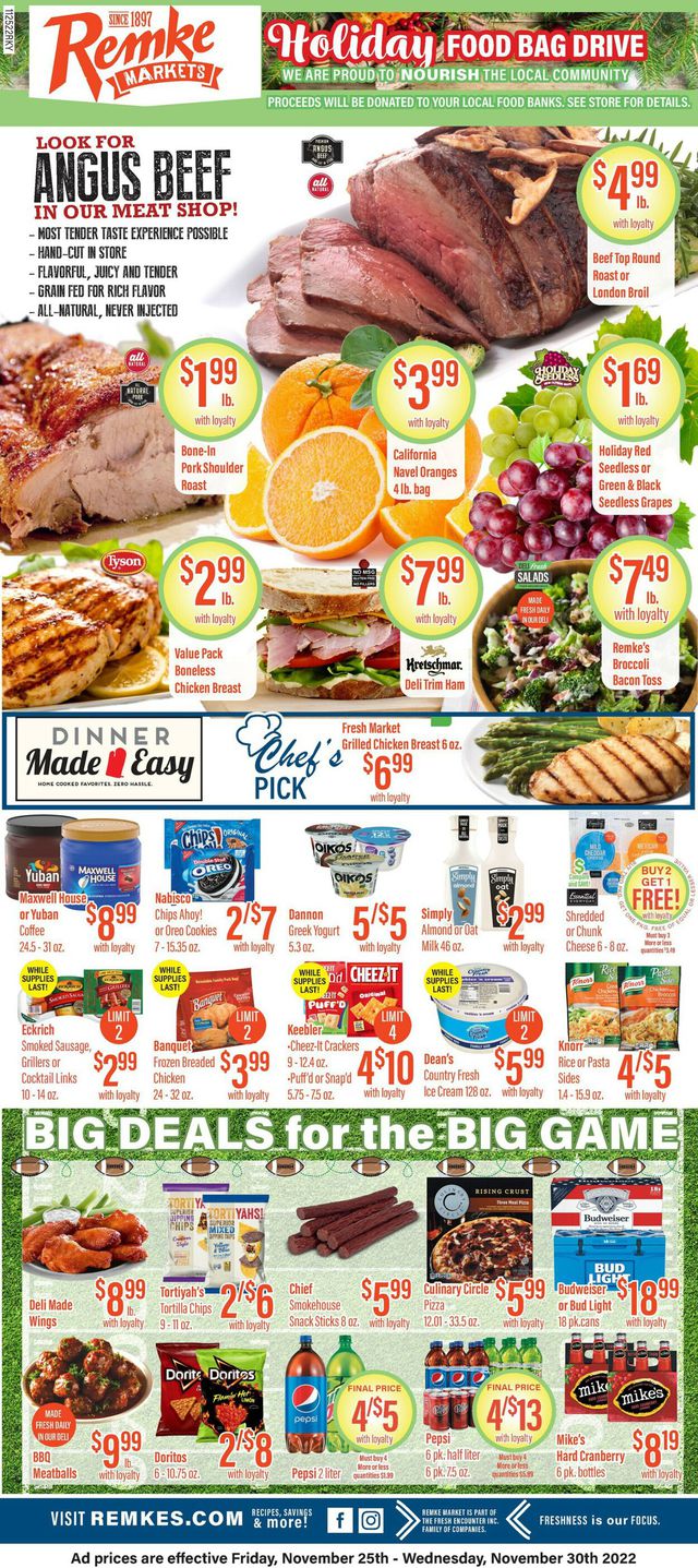 Remke Markets Ad from 11/25/2022