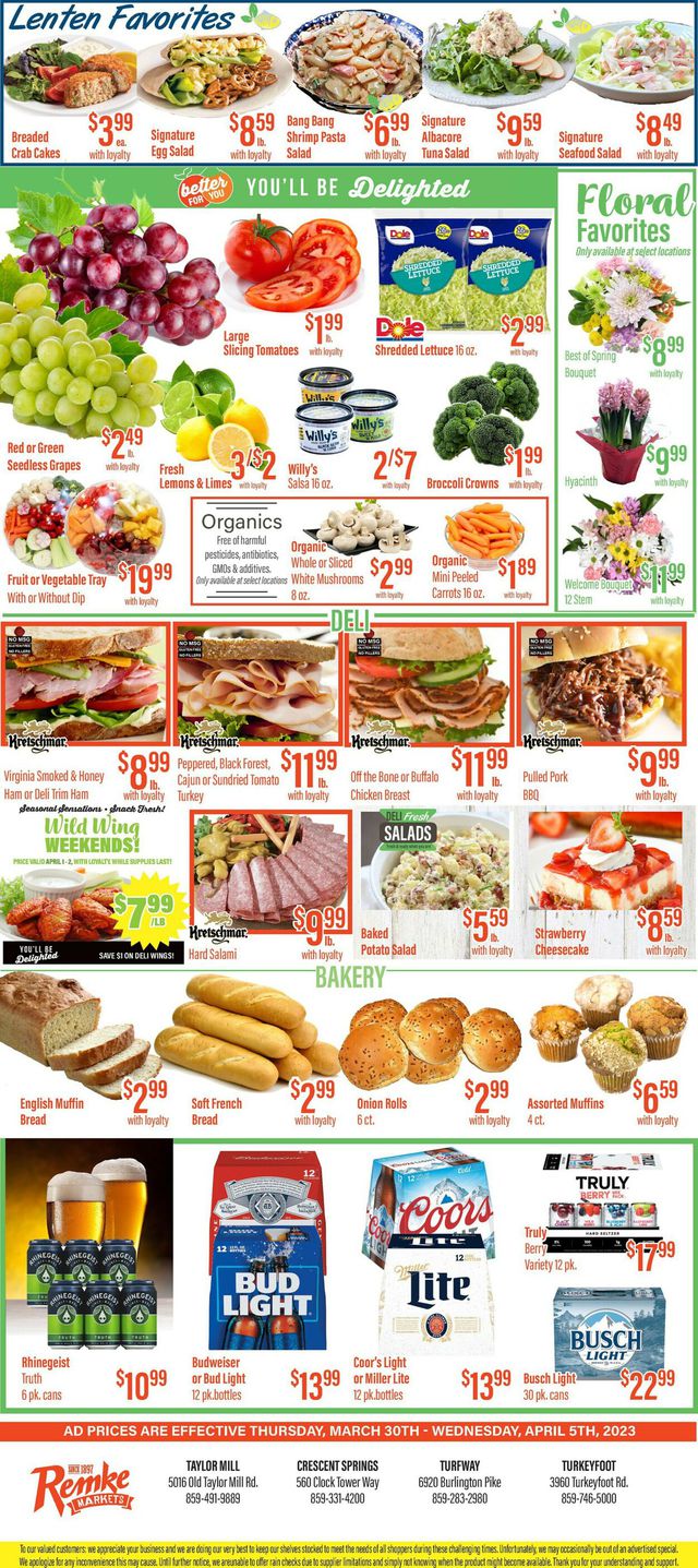 Remke Markets Ad from 03/30/2023