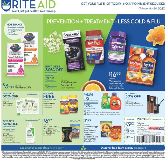 Rite Aid Ad from 10/18/2020