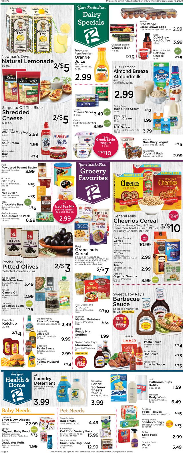Roche Bros. Supermarkets Ad from 09/04/2020