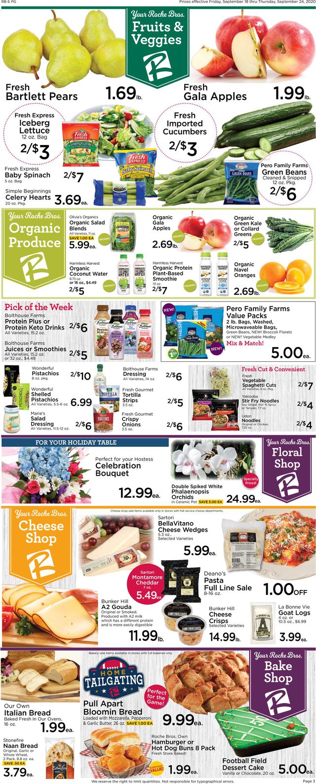 Roche Bros. Supermarkets Ad from 09/18/2020