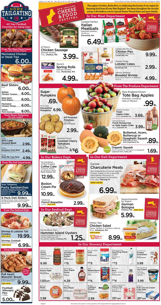 Roche Bros. Supermarkets Ad from 10/02/2020