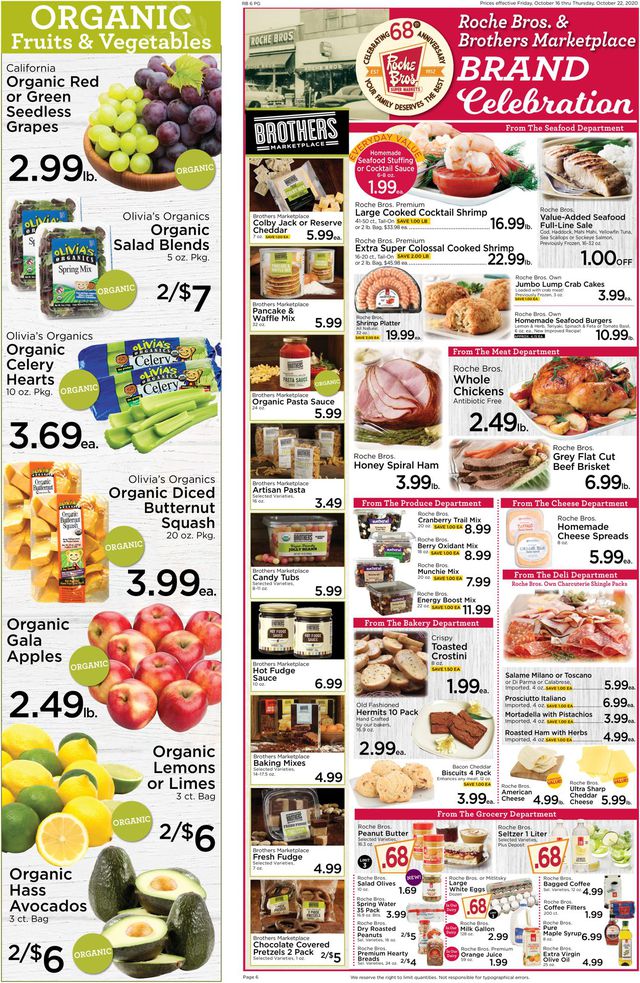 Roche Bros. Supermarkets Ad from 10/16/2020