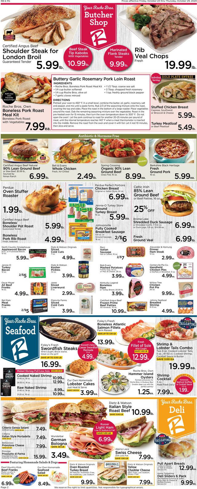 Roche Bros. Supermarkets Ad from 10/23/2020