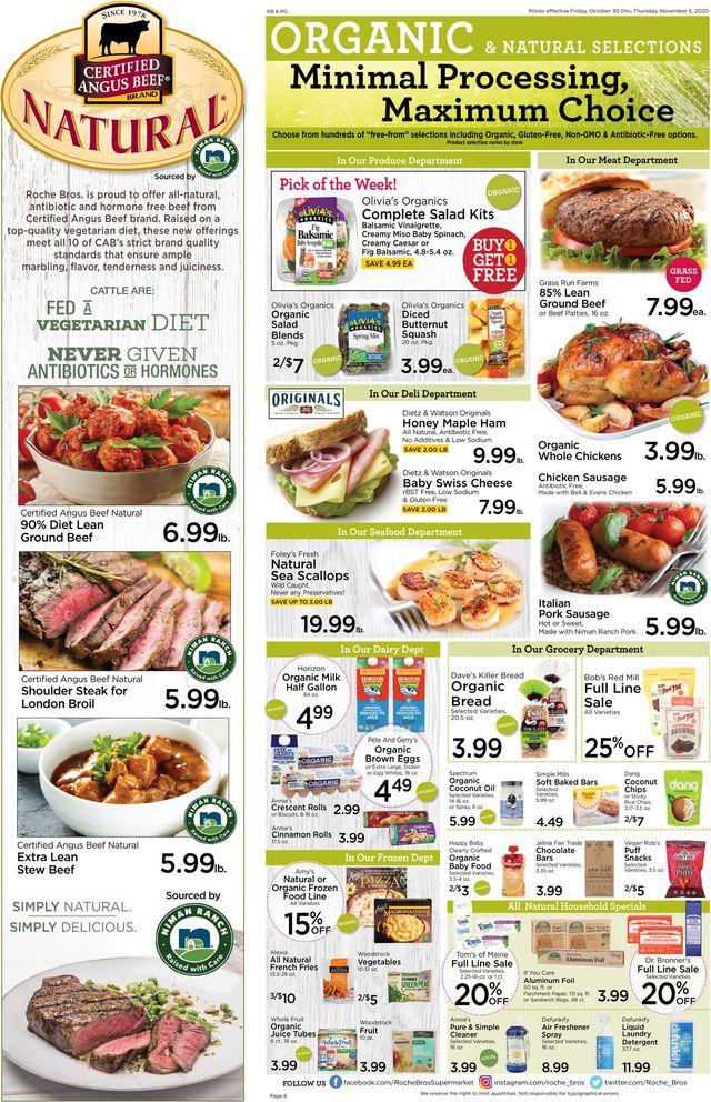 Roche Bros. Supermarkets Ad from 10/30/2020