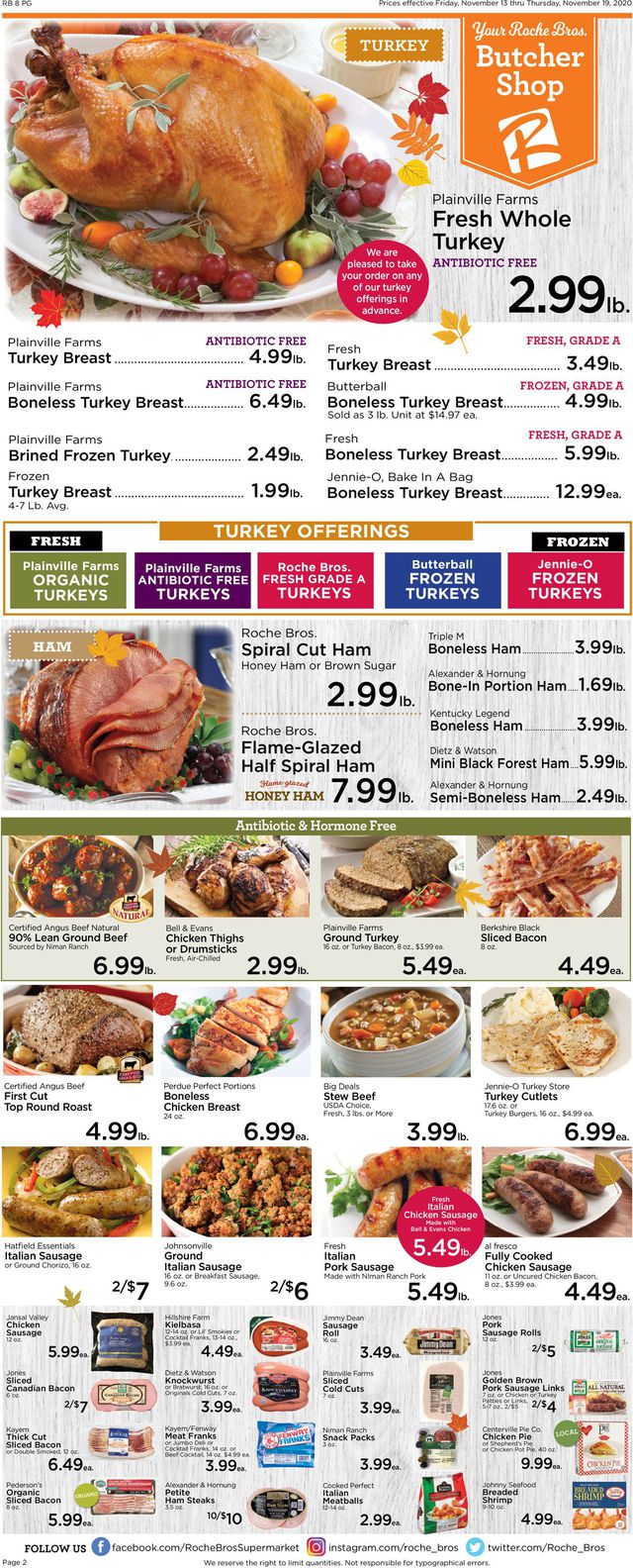 Roche Bros. Supermarkets Ad from 11/13/2020