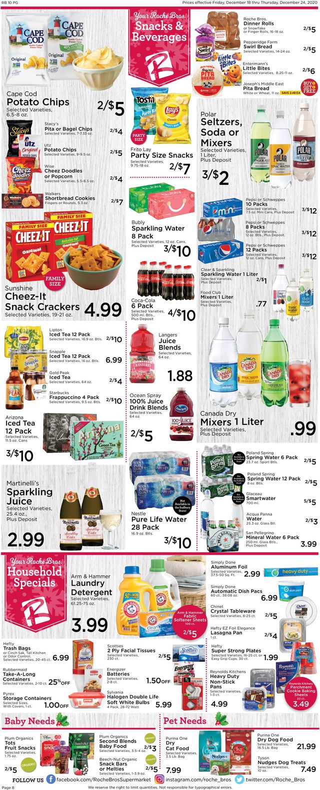 Roche Bros. Supermarkets Ad from 12/18/2020