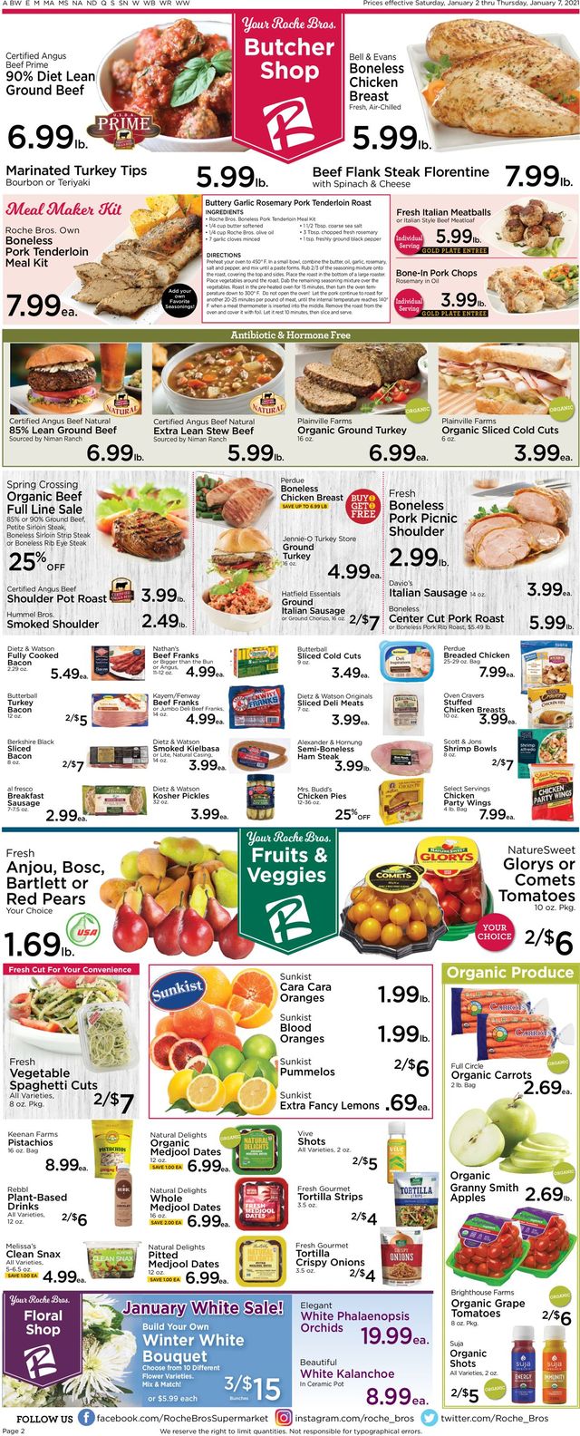 Roche Bros. Supermarkets Ad from 01/02/2021