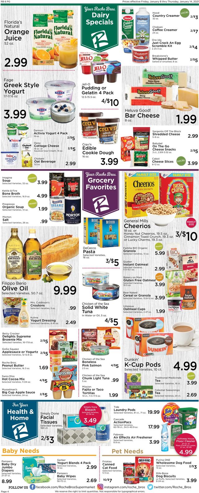 Roche Bros. Supermarkets Ad from 01/08/2021