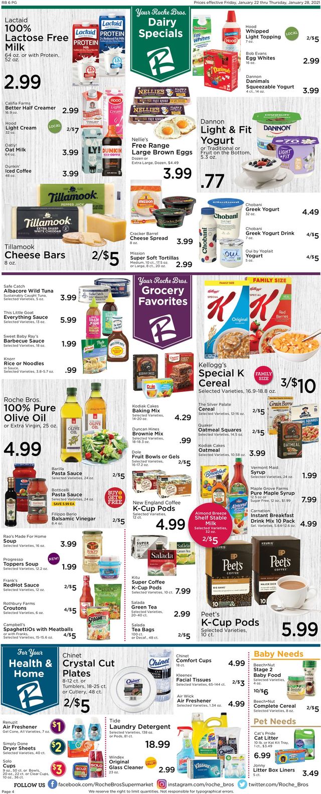 Roche Bros. Supermarkets Ad from 01/22/2021