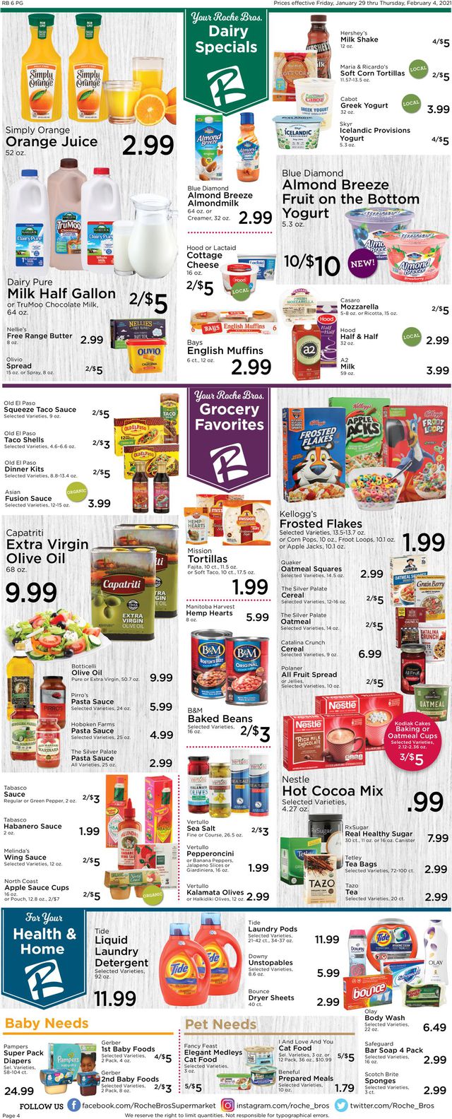 Roche Bros. Supermarkets Ad from 01/29/2021