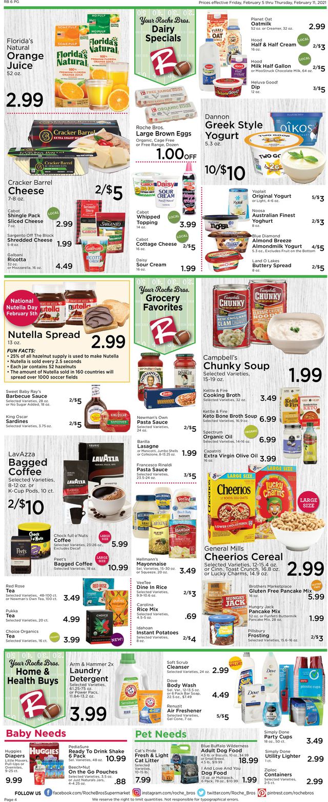 Roche Bros. Supermarkets Ad from 02/05/2021