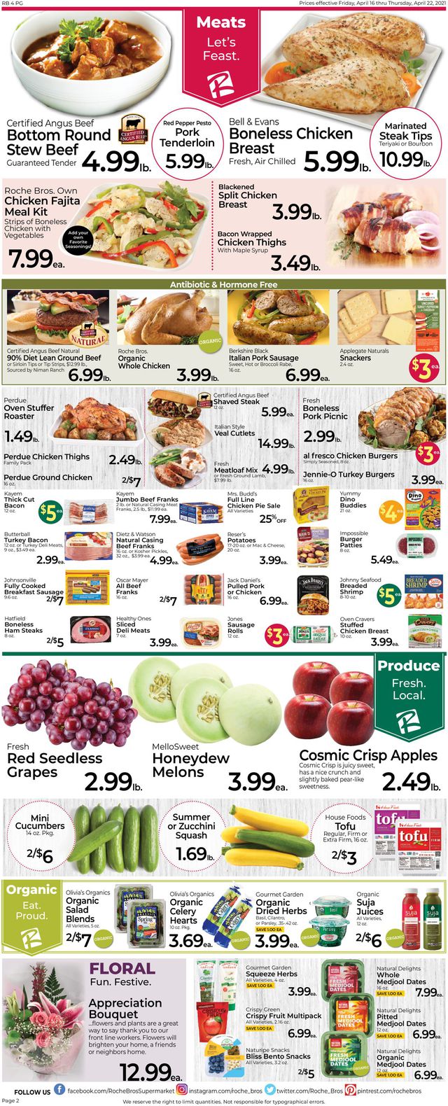 Roche Bros. Supermarkets Ad from 04/15/2021