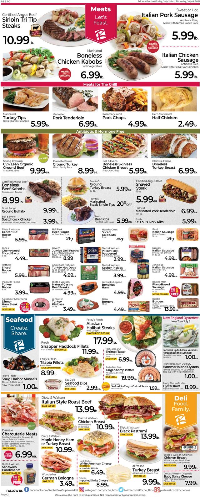 Roche Bros. Supermarkets Ad from 07/02/2021