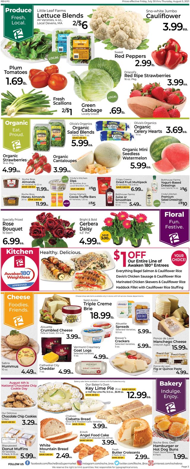 Roche Bros. Supermarkets Ad from 07/30/2021