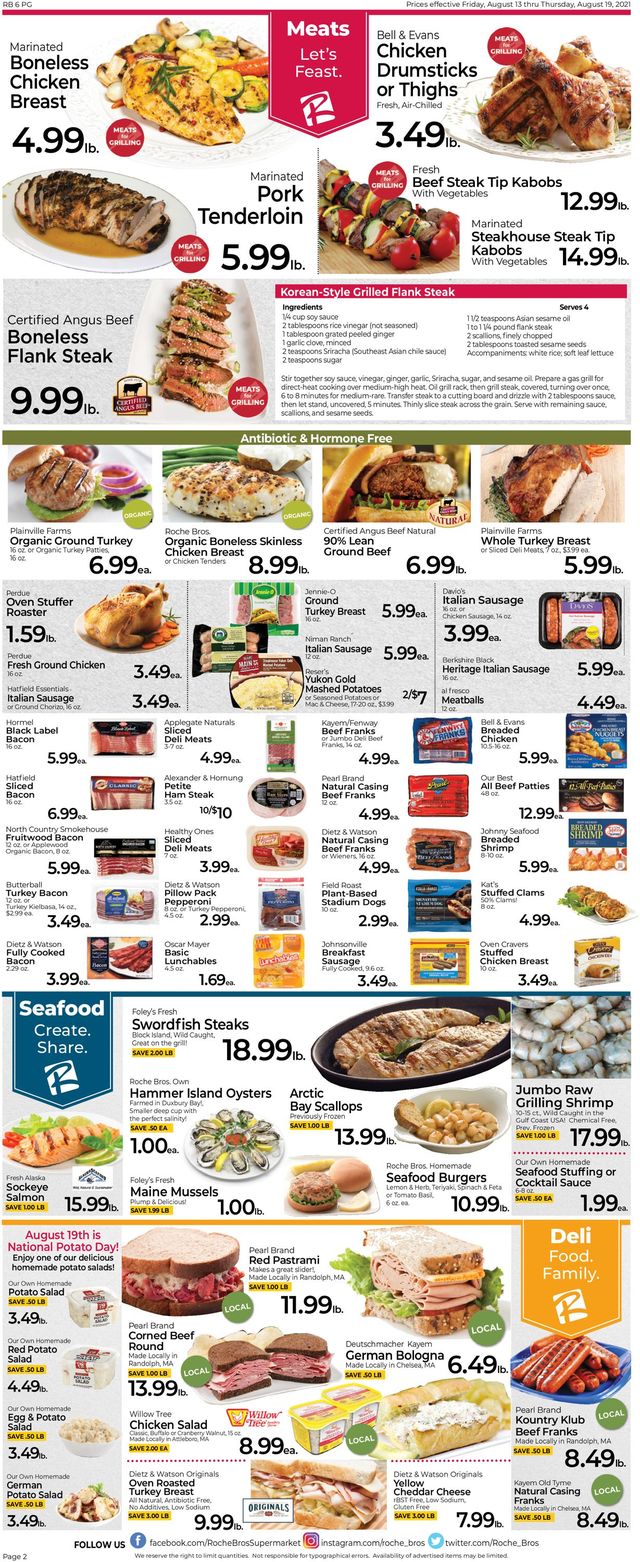 Roche Bros. Supermarkets Ad from 08/13/2021