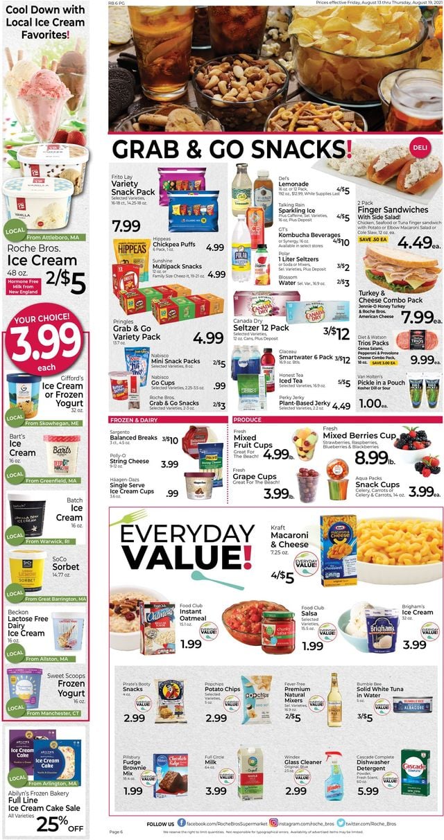 Roche Bros. Supermarkets Ad from 08/13/2021