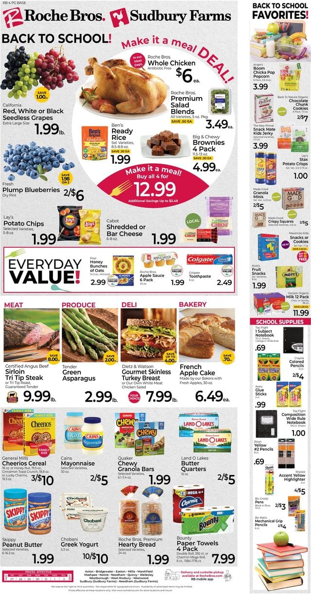 Roche Bros. Supermarkets Ad from 08/27/2021