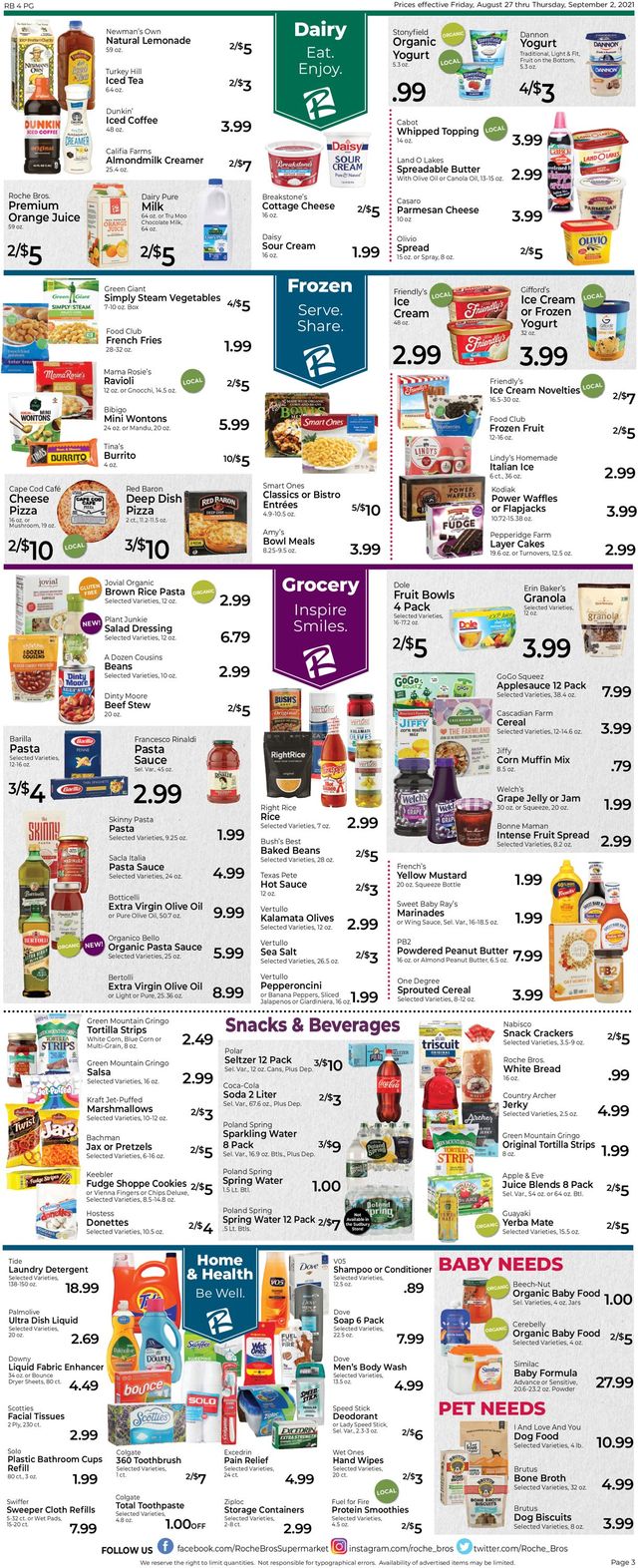 Roche Bros. Supermarkets Ad from 08/27/2021