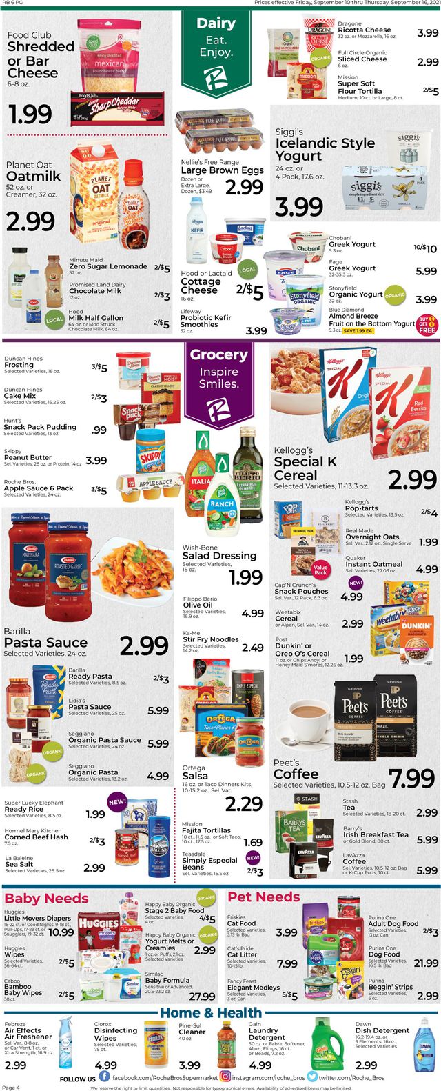 Roche Bros. Supermarkets Ad from 09/10/2021