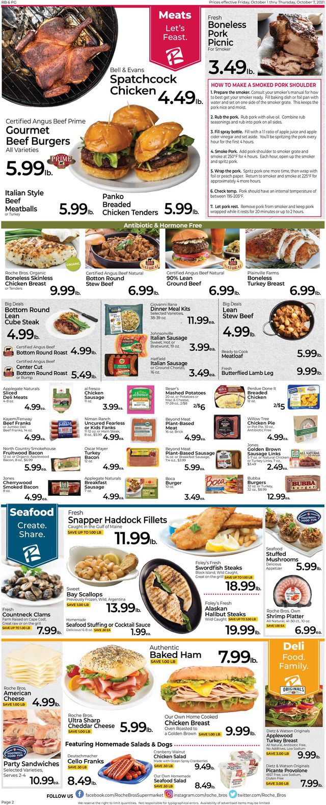 Roche Bros. Supermarkets Ad from 10/01/2021