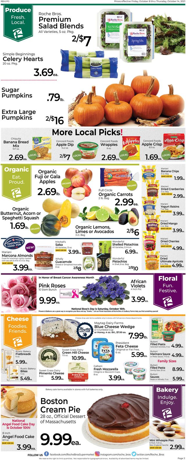 Roche Bros. Supermarkets Ad from 10/08/2021