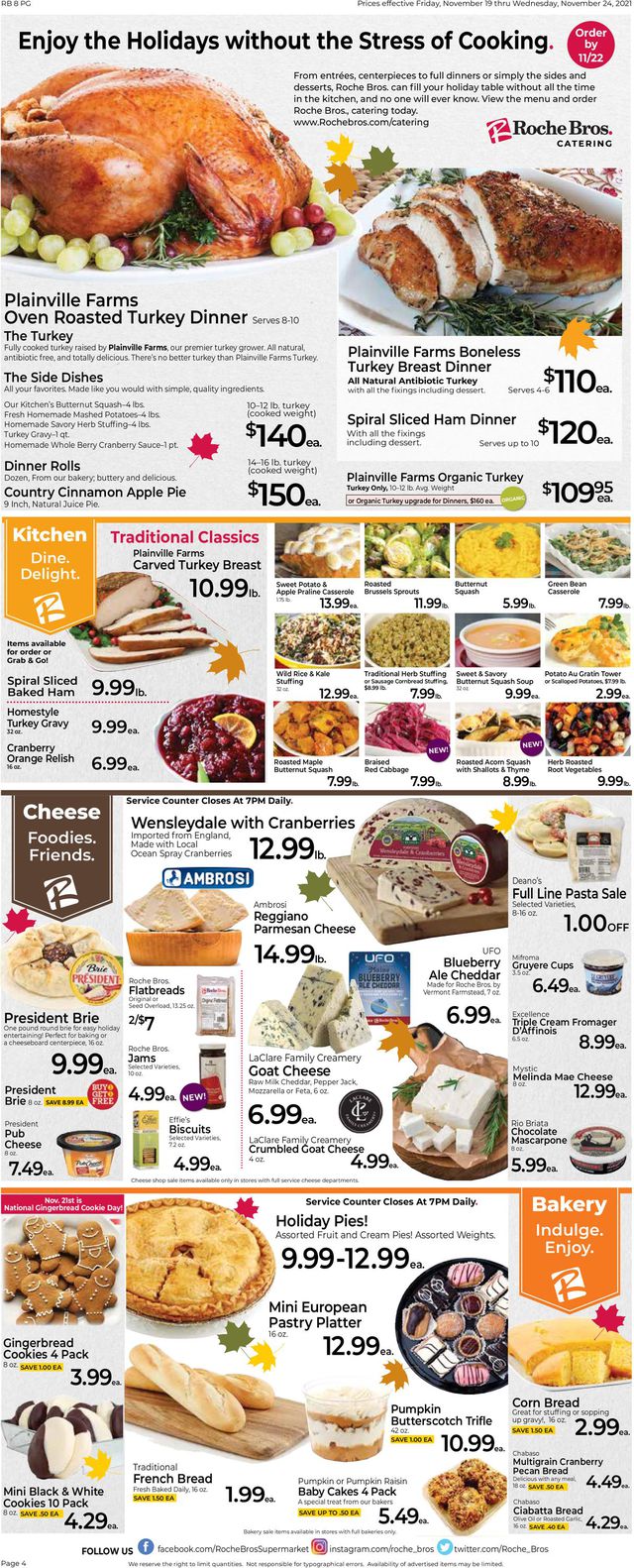 Roche Bros. Supermarkets Ad from 11/19/2021