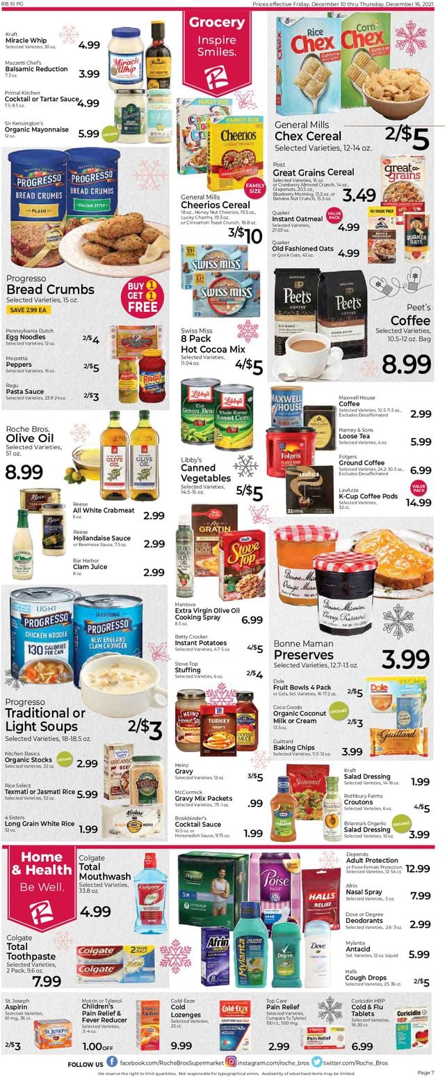 Roche Bros. Supermarkets Ad from 12/10/2021