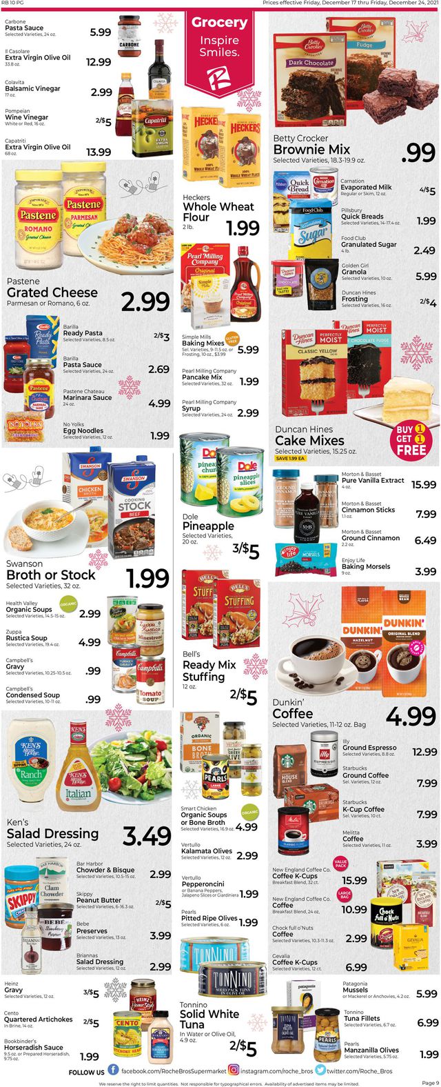 Roche Bros. Supermarkets Ad from 12/17/2021