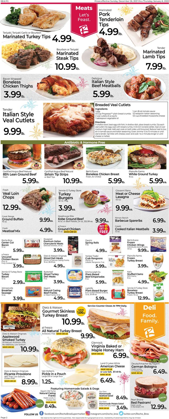 Roche Bros. Supermarkets Ad from 12/26/2021