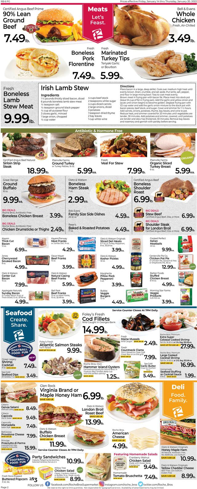 Roche Bros. Supermarkets Ad from 01/14/2022