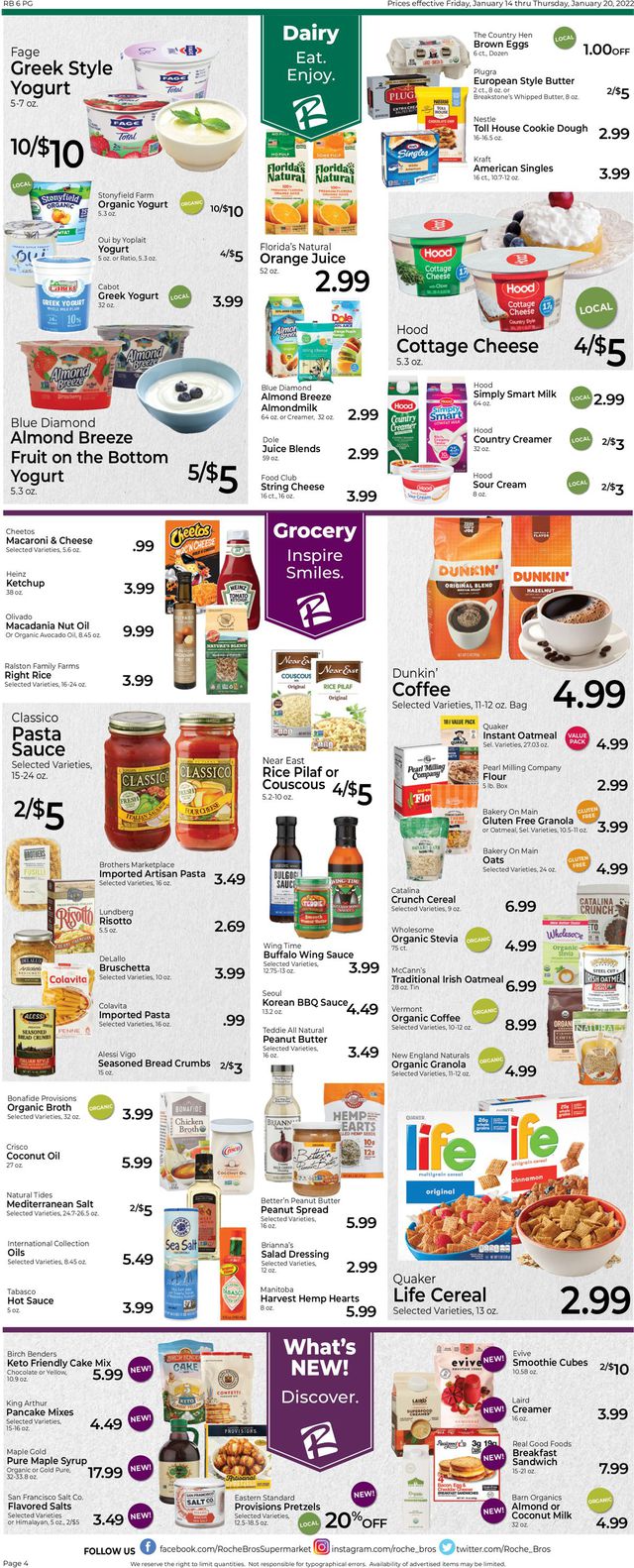 Roche Bros. Supermarkets Ad from 01/14/2022