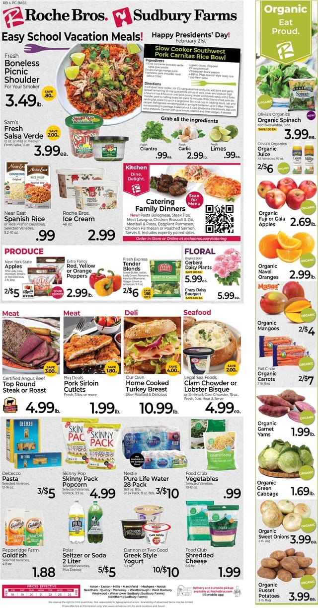 Roche Bros. Supermarkets Ad from 02/18/2022