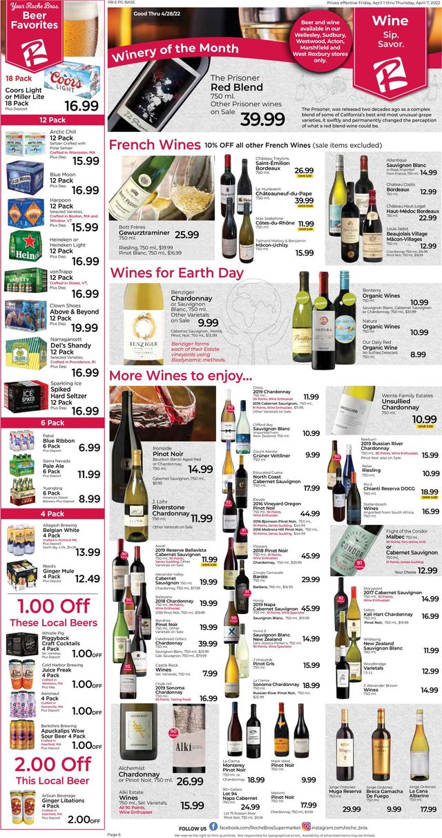 Roche Bros. Supermarkets Ad from 04/01/2022