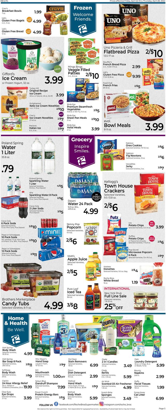 Roche Bros. Supermarkets Ad from 04/22/2022