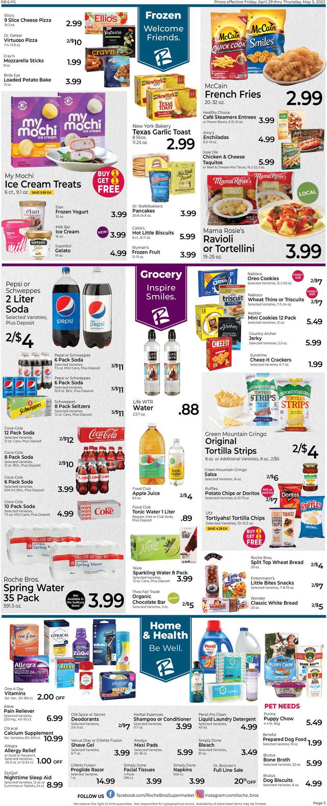 Roche Bros. Supermarkets Ad from 04/29/2022