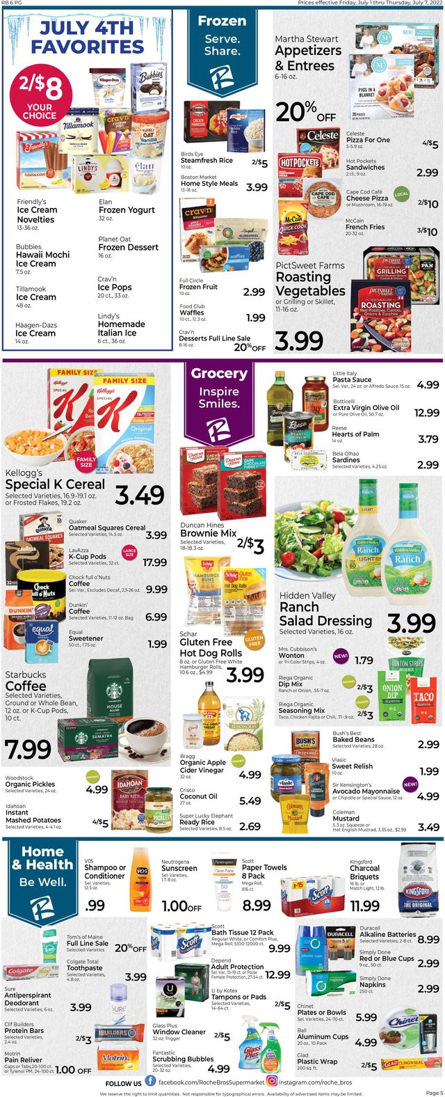 Roche Bros. Supermarkets Ad from 07/01/2022