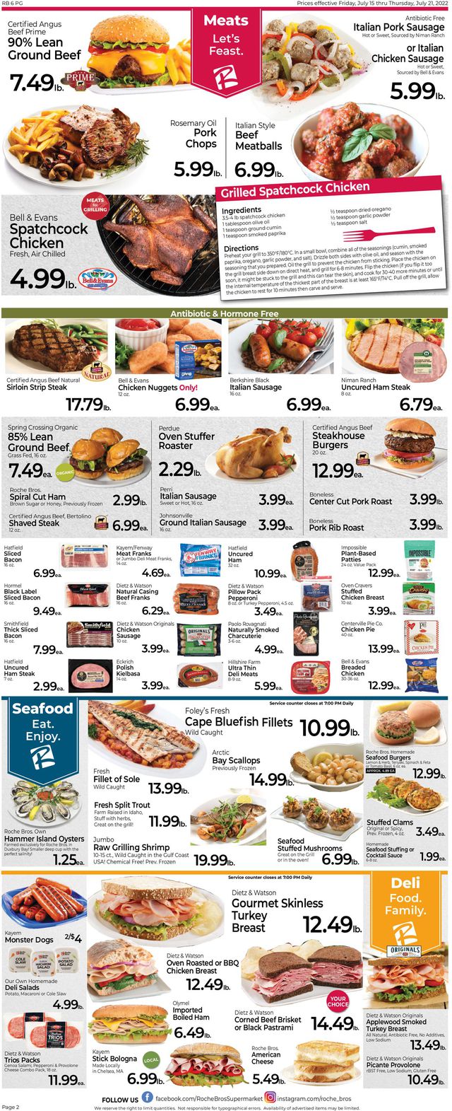 Roche Bros. Supermarkets Ad from 07/15/2022