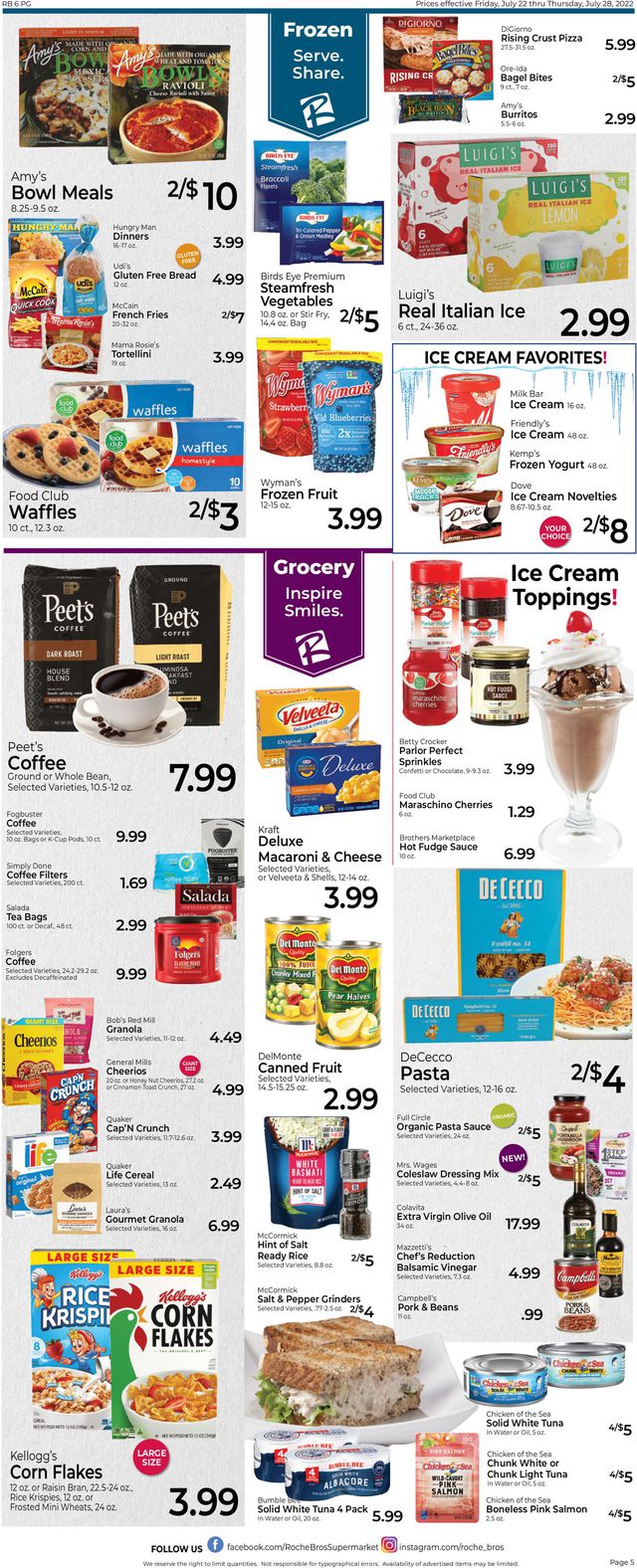 Roche Bros. Supermarkets Ad from 07/22/2022