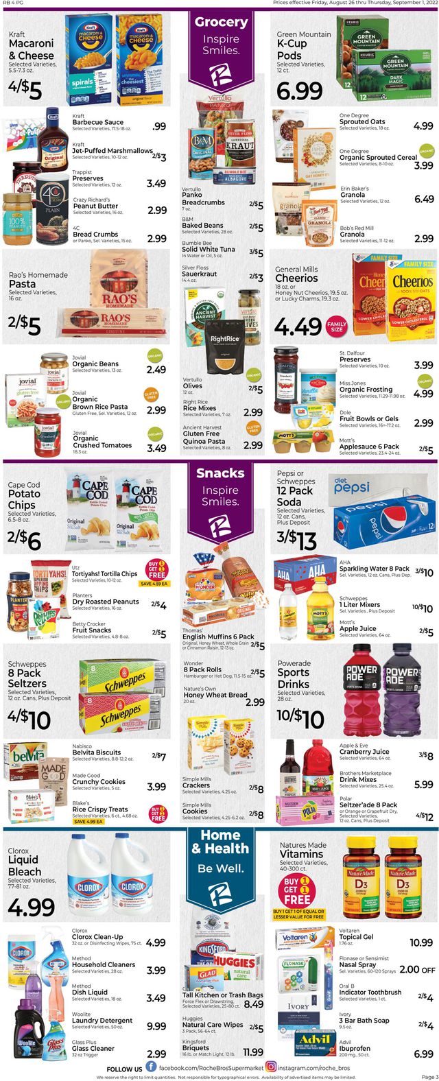 Roche Bros. Supermarkets Ad from 08/26/2022