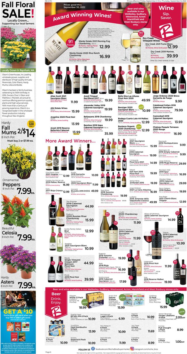 Roche Bros. Supermarkets Ad from 09/02/2022