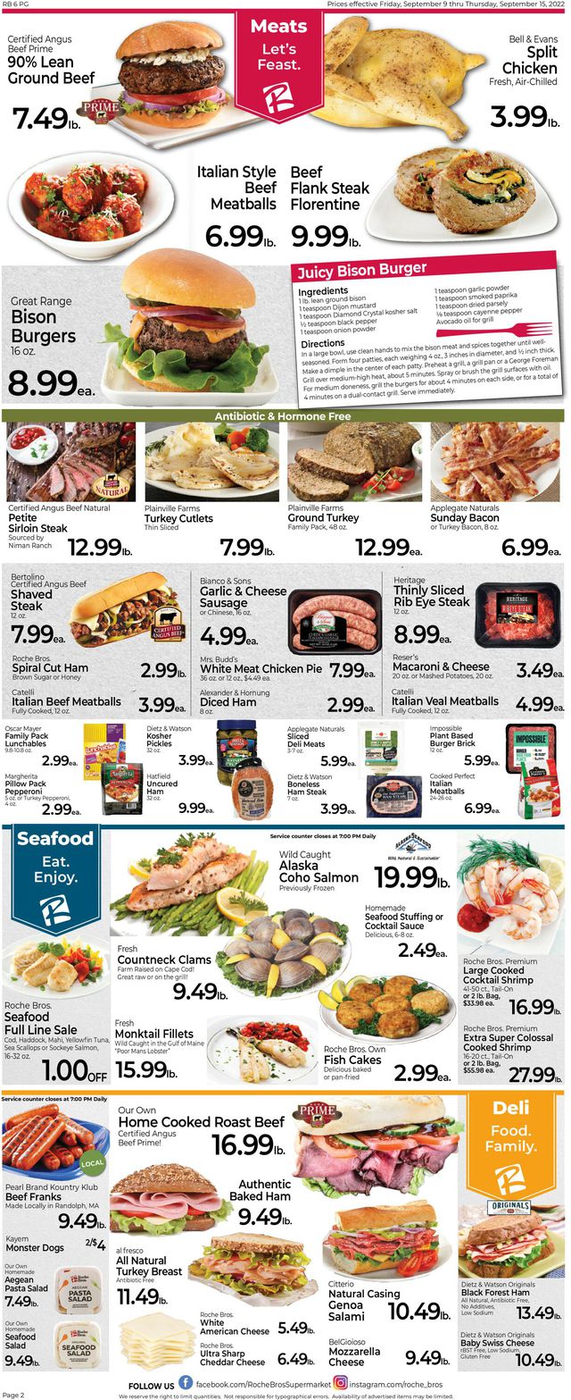 Roche Bros. Supermarkets Ad from 09/09/2022
